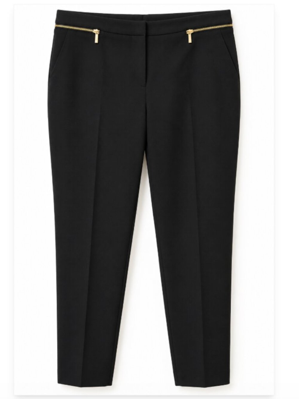 Anne Klein Black Dress Pants Size 16 Gold Zipper Detail